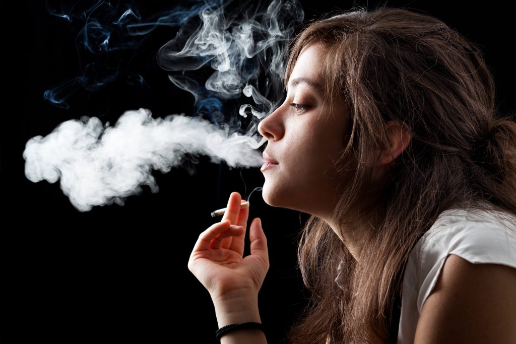 beautiful lady smoking