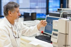 man using a gas chromatograph