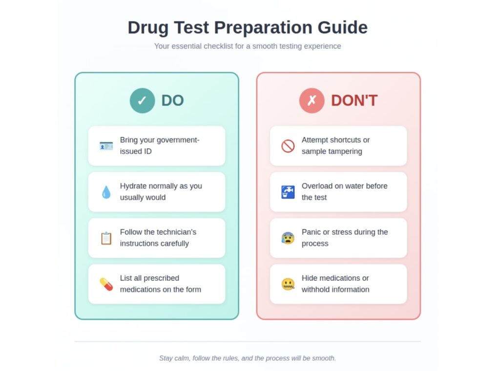 an infographic showing the dos and don'ts of drug testing