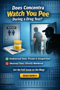 Does Concentra watch you pee during a drug test graphic explaining observed and unobserved urine tests