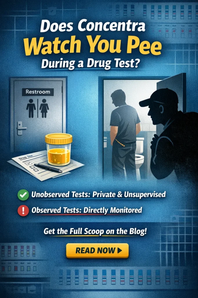Does Concentra watch you pee during a drug test graphic explaining observed and unobserved urine tests